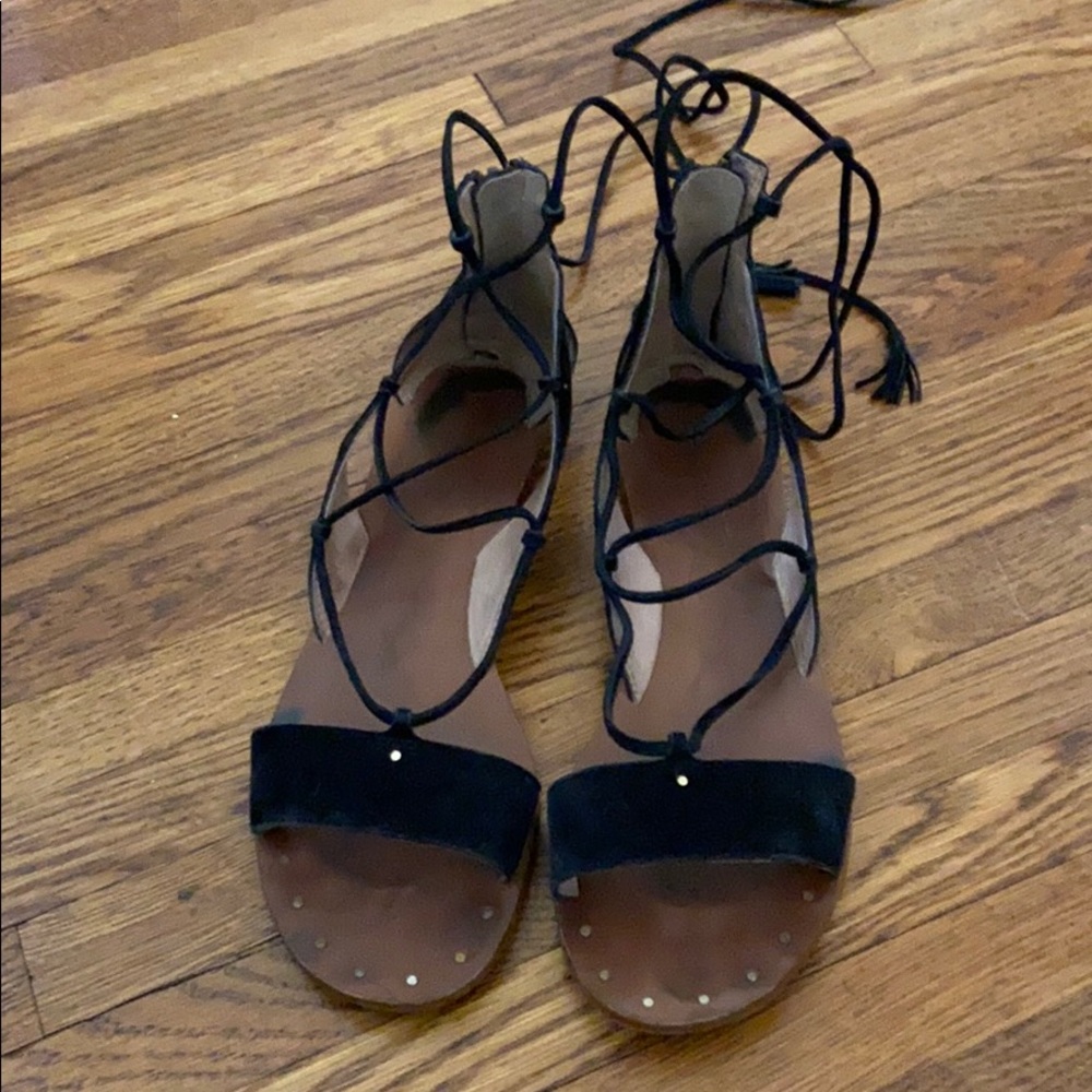 Lace-Up Gladiator Sandals in Suede
